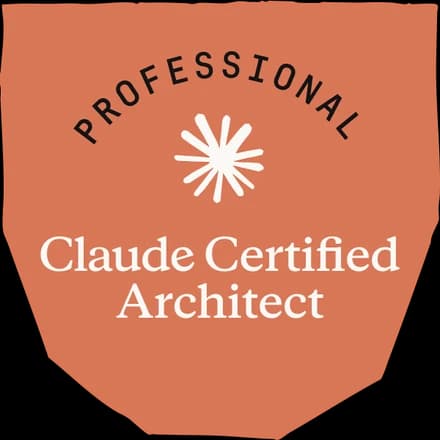 Offizielles Badge Claude Certified Architect: Professional, ausgestellt von Anthropic